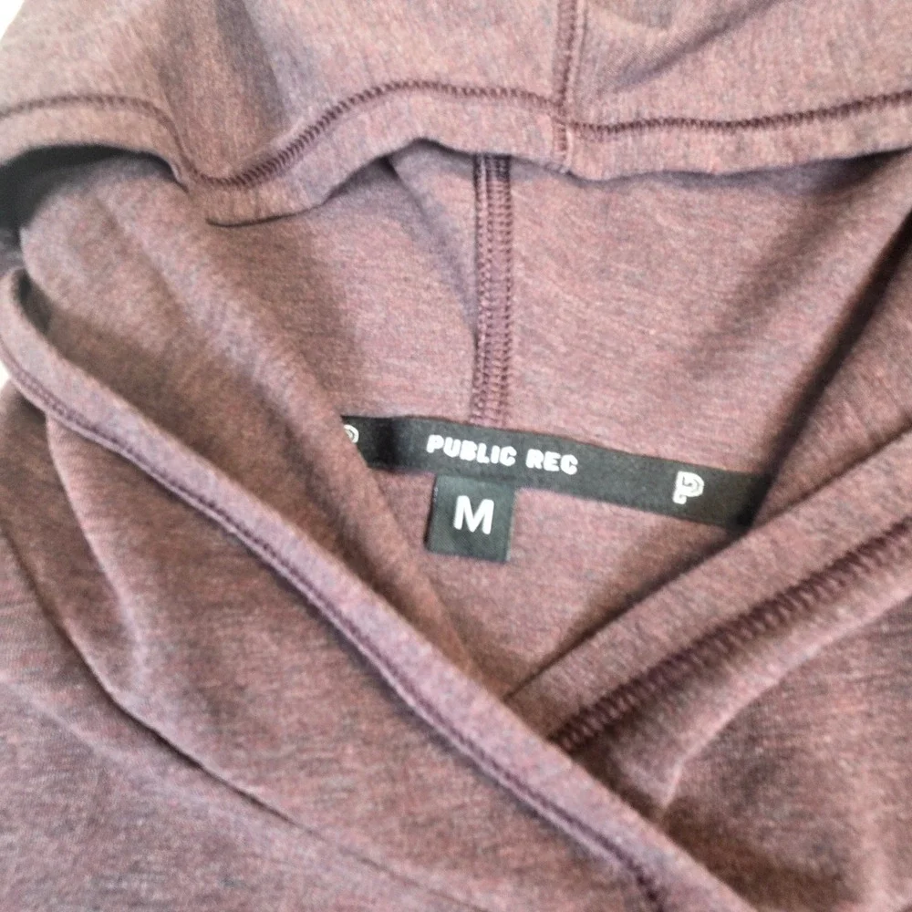 Public Rec Mens Pima Cotton Blend Pullover Hoodie Plum Size M Athleisure Soft